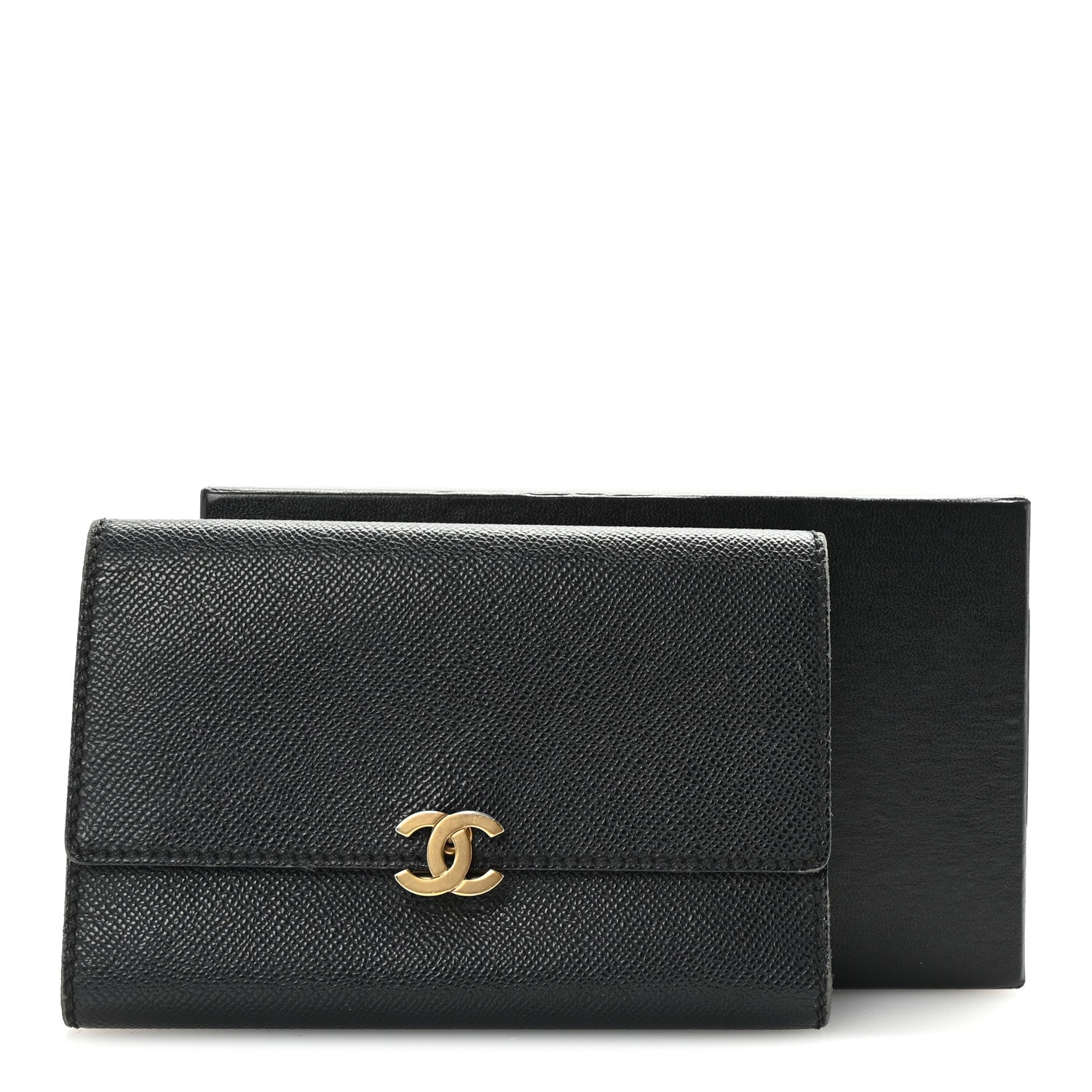 Chanel Grained Calfskin CC Flap Wallet Black 8 of 8
