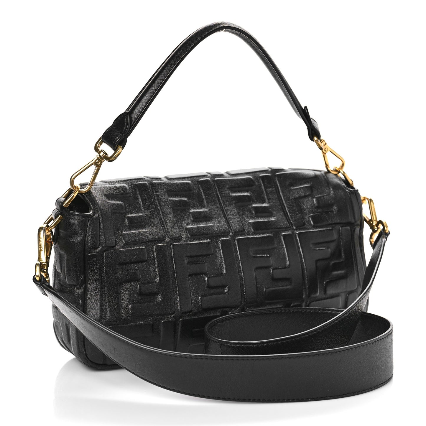 Nappa FF 1974 Embossed Baguette Black