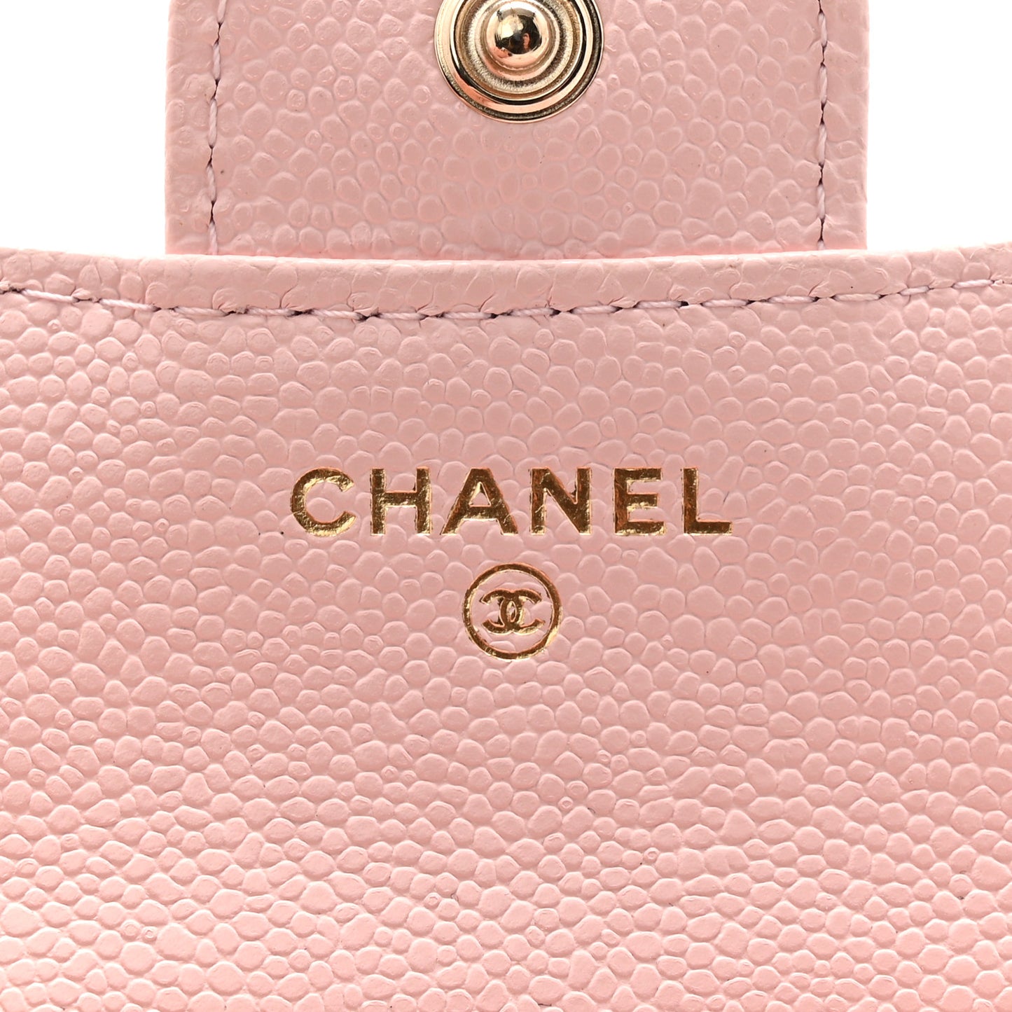 Caviar Quilted Compact Flap Wallet Light Pink