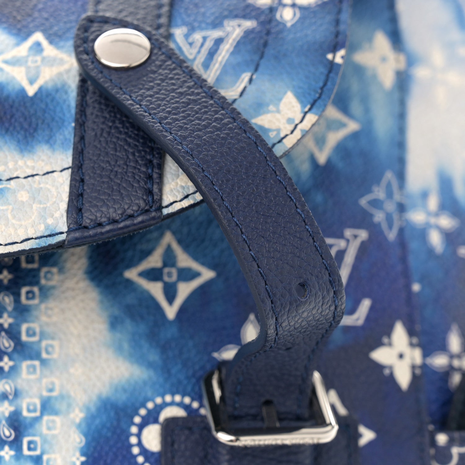Louis Vuitton Cowhide Monogram Bandana Christopher MM Backpack Blue 11 of 15