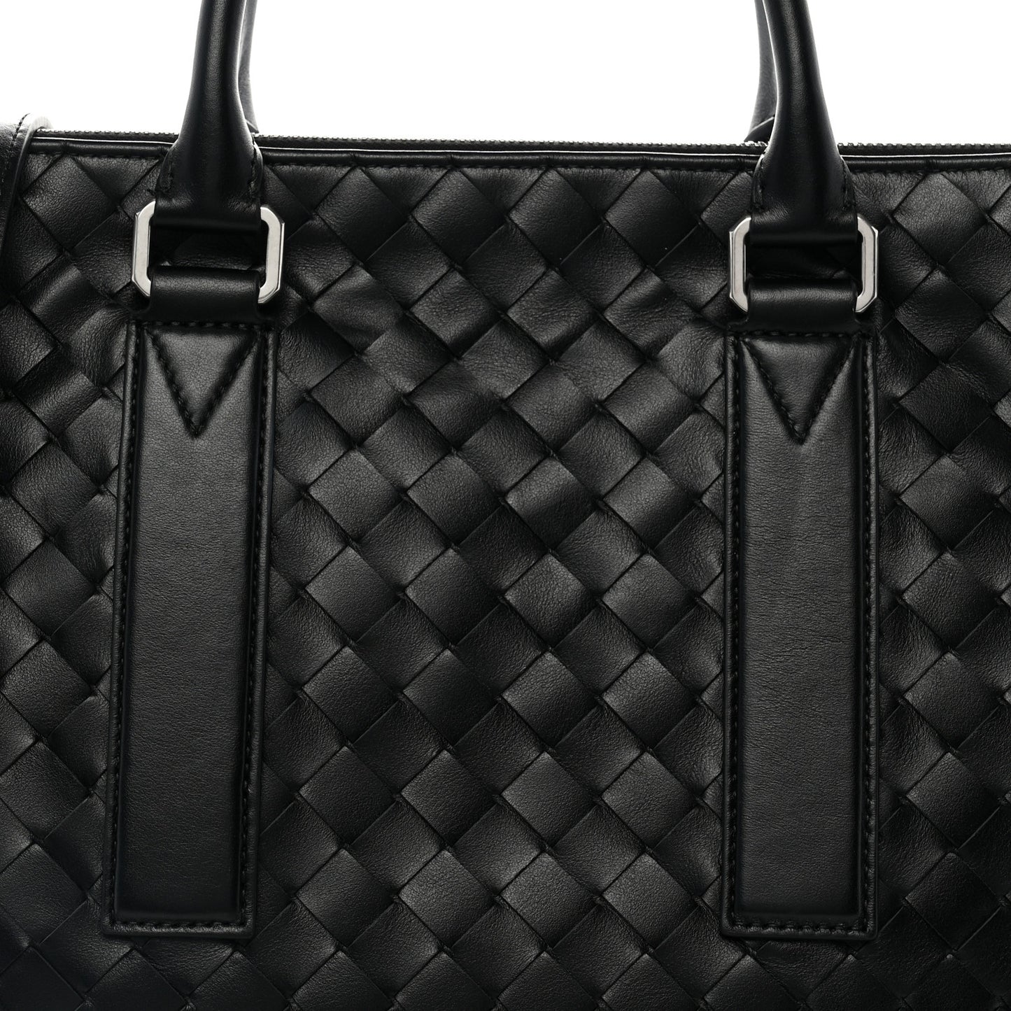 Calfskin Intrecciato Zipped Tote Black
