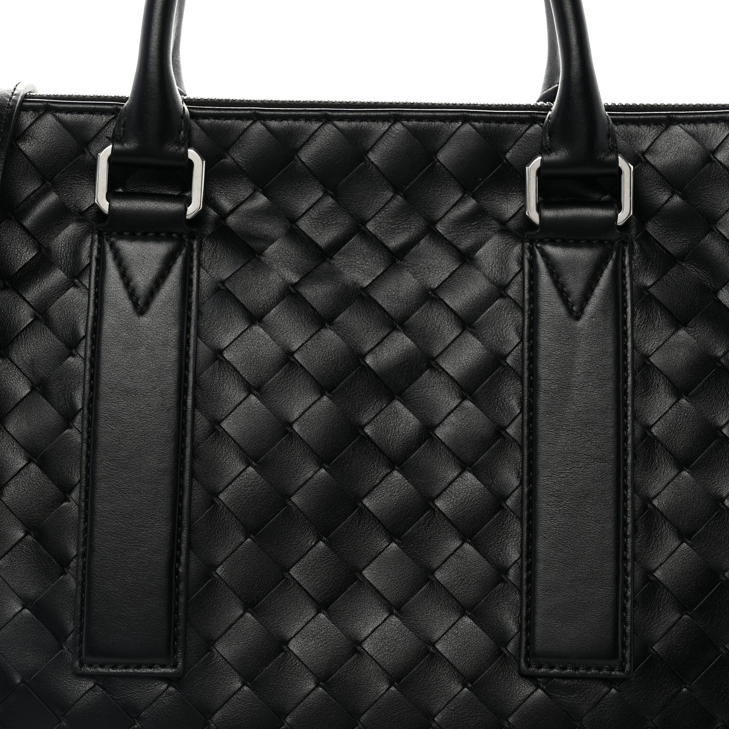 Bottega Veneta Calfskin Intrecciato Zipped Tote Black 8 of 10