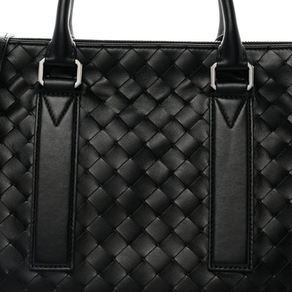 Bottega Veneta Calfskin Intrecciato Zipped Tote Black 8 of 10