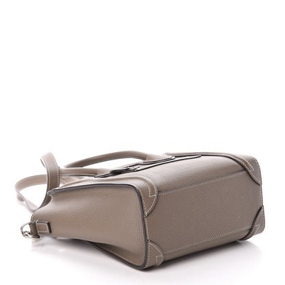 Celine Drummed Calfskin Nano Luggage Souris 4 of 10