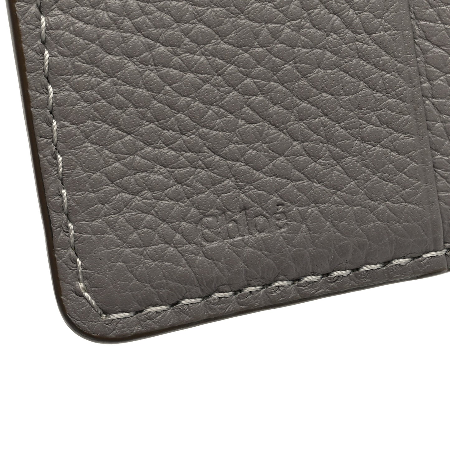 Grained Calfskin Marcie Square Wallet Cashmere Grey