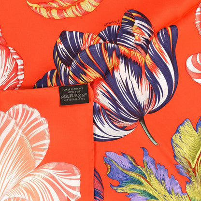Hermes Silk Tulipomanie Scarf 90 Vermillon Rose Multicolor 3 of 3