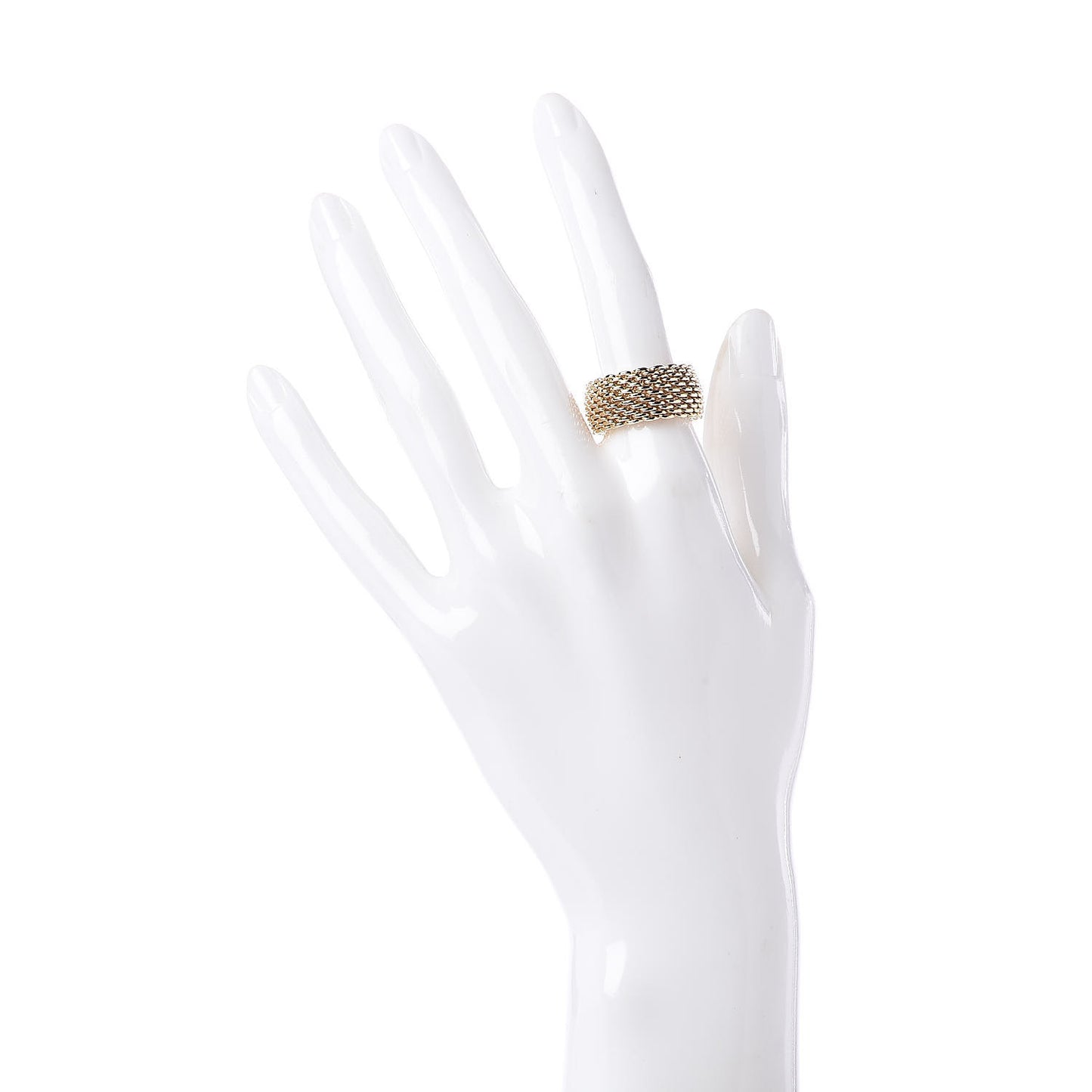 18K Yellow Gold Wide Mesh Somerset Ring 54 6.75