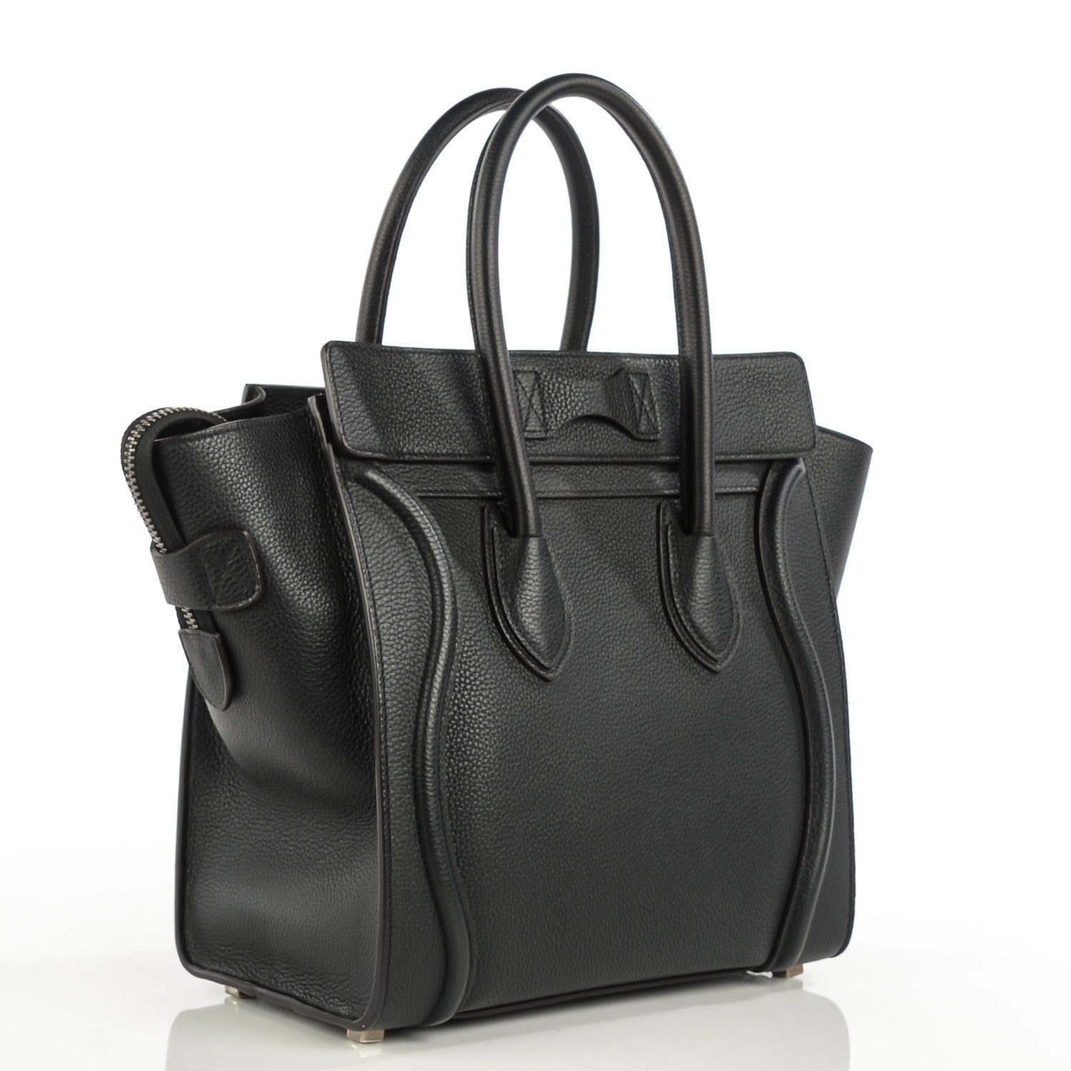 Celine Drummed Calfskin Micro Luggage Black 3 of 8