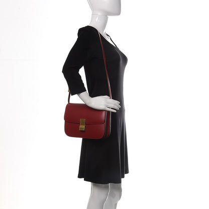 Celine Box Calfskin Medium Classic Box Flap Bag Red 3 of 11