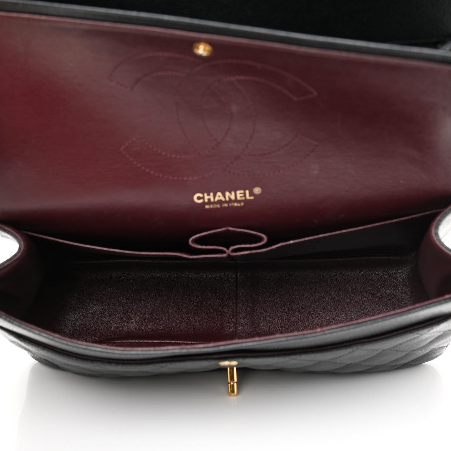 Caviar Quilted Jumbo Double Flap Black