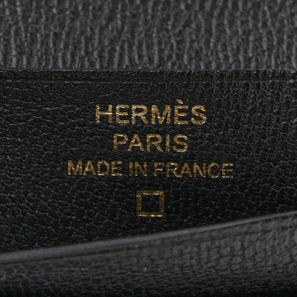 Hermes Matte Alligator Bearn Compact Wallet Black 6 of 9