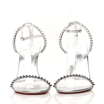Christian Louboutin Nappa So Me 100 Sandals 39.5 Silver 2 of 7