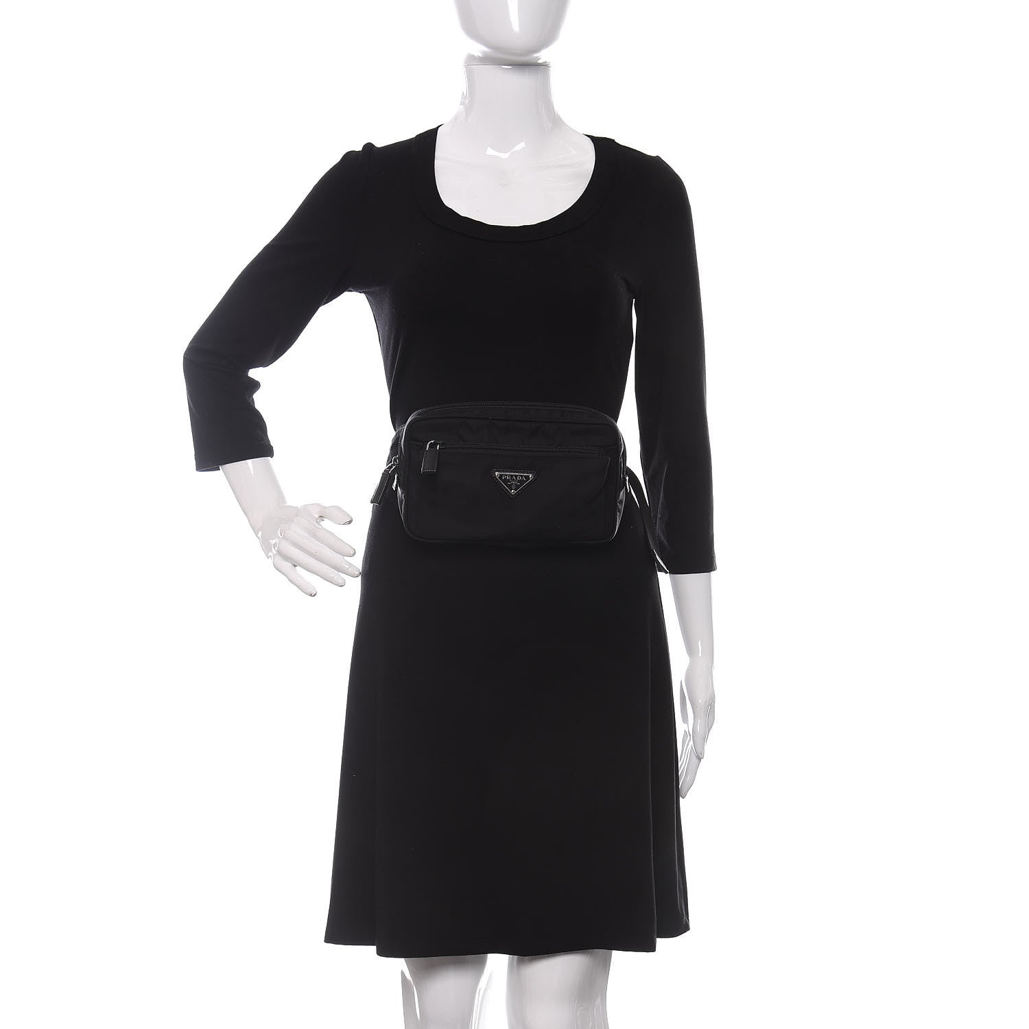 Prada Tessuto Nylon Belt Bag Black 2 of 9