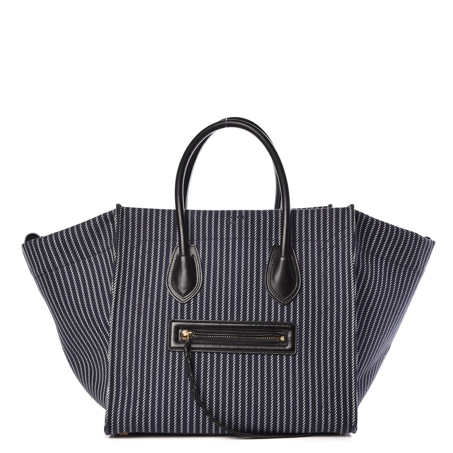 Cotton Canvas Striped Medium Phantom Luggage Navy White