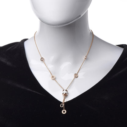 Bulgari 18K Rose Gold Diamond White Ceramic B.Zero1 Necklace 2 of 8