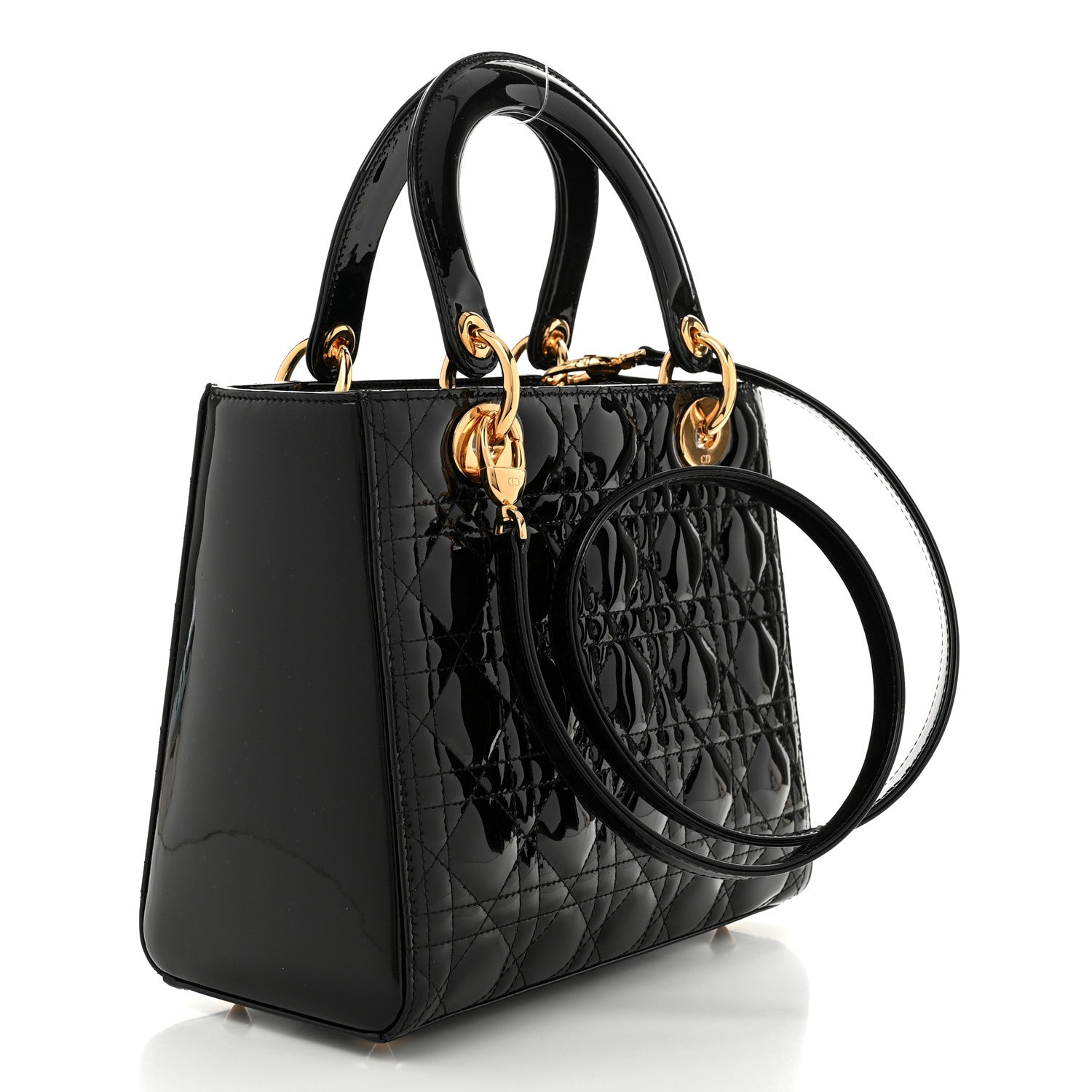 Christian Dior Patent Cannage Medium Lady Dior Black 3 of 11