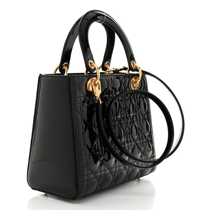 Christian Dior Patent Cannage Medium Lady Dior Black 3 of 11