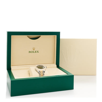 Rolex Stainless Steel 18K Yellow Gold Diamond 31mm Oyster Perpetual Datejust Watch Olive Green 278273 5 of 5