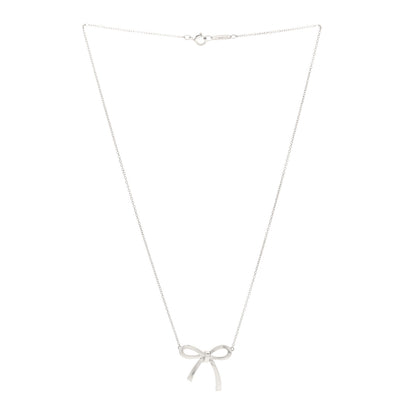 Tiffany Sterling Silver Large Bow Pendant Necklace 2 of 4
