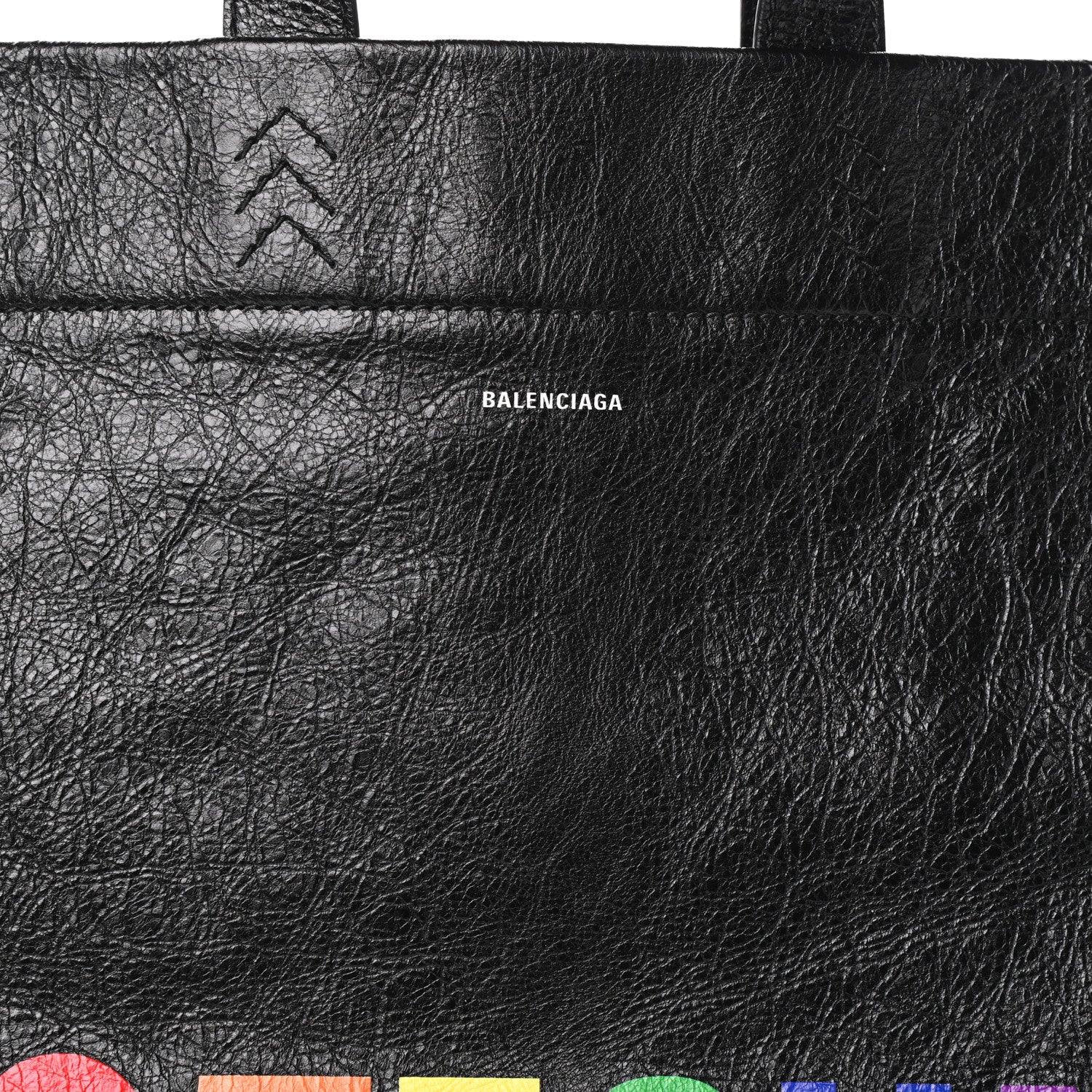 Balenciaga Agneau I Love Techno Supermarket Shopper L Black Multicolor 7 of 9