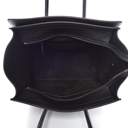 Celine Drummed Calfskin Micro Luggage Black 7 of 9