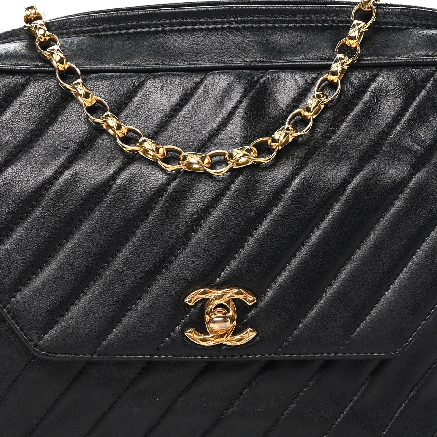 Lambskin Diagonal Quilted Tassel Camera Bag Black
