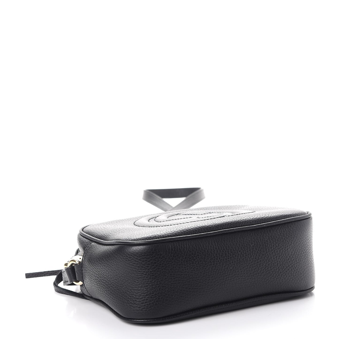 Pebbled Calfskin Small Soho Disco Bag Black