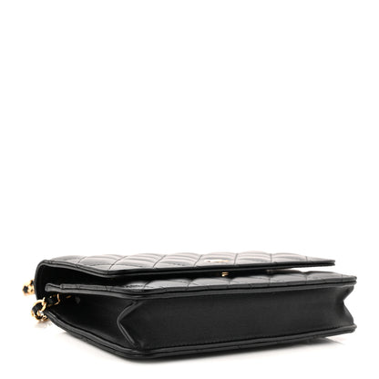 Chanel Lambskin Quilted Wallet On Chain WOC Black 4 of 12