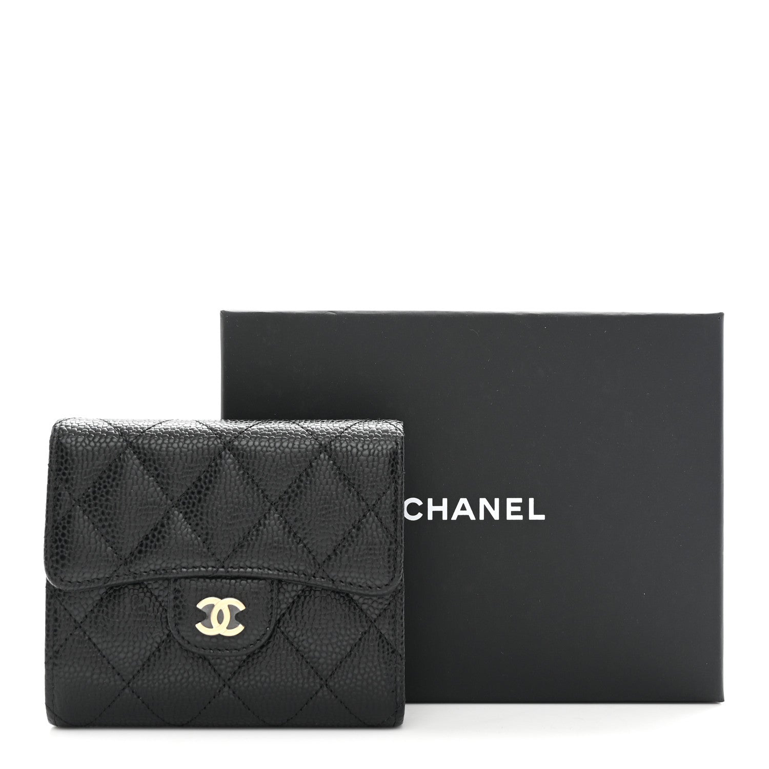 Chanel Caviar Quilted Compact Flap Wallet Black 9 of 9