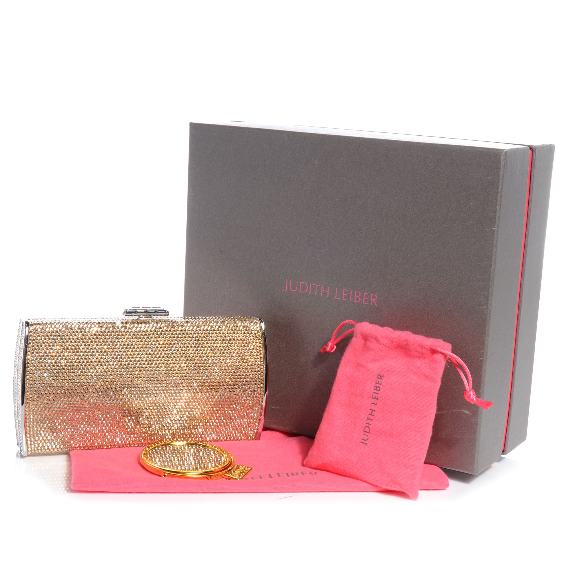 Judith Leiber Swarovski Crystal Minaudiere Clutch Gold 5 of 7