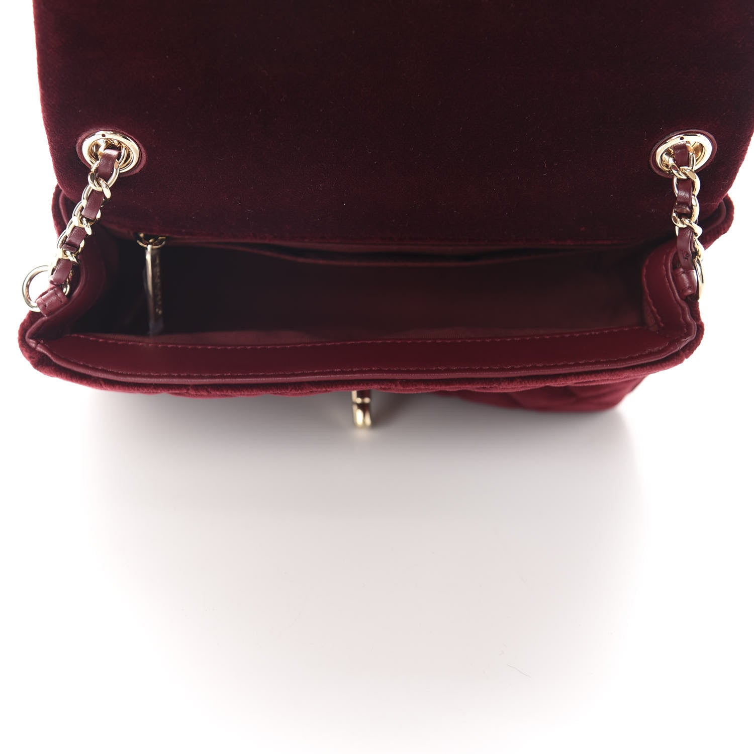 Chanel Velvet Quilted Mini Rectangular Pearl Crush Flap Burgundy 5 of 11