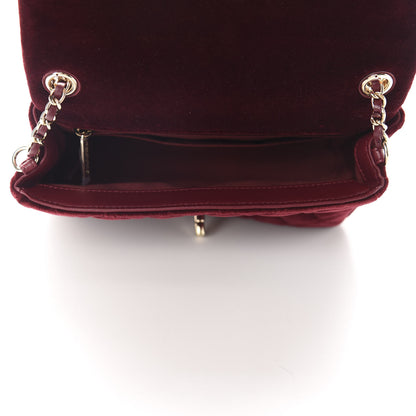 Chanel Velvet Quilted Mini Rectangular Pearl Crush Flap Burgundy 5 of 11