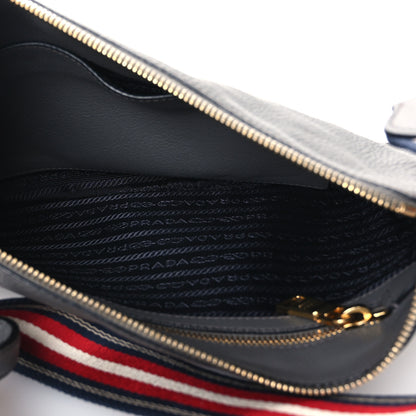 Prada Vitello Daino Zippered Shoulder Bag Marmo 5 of 15