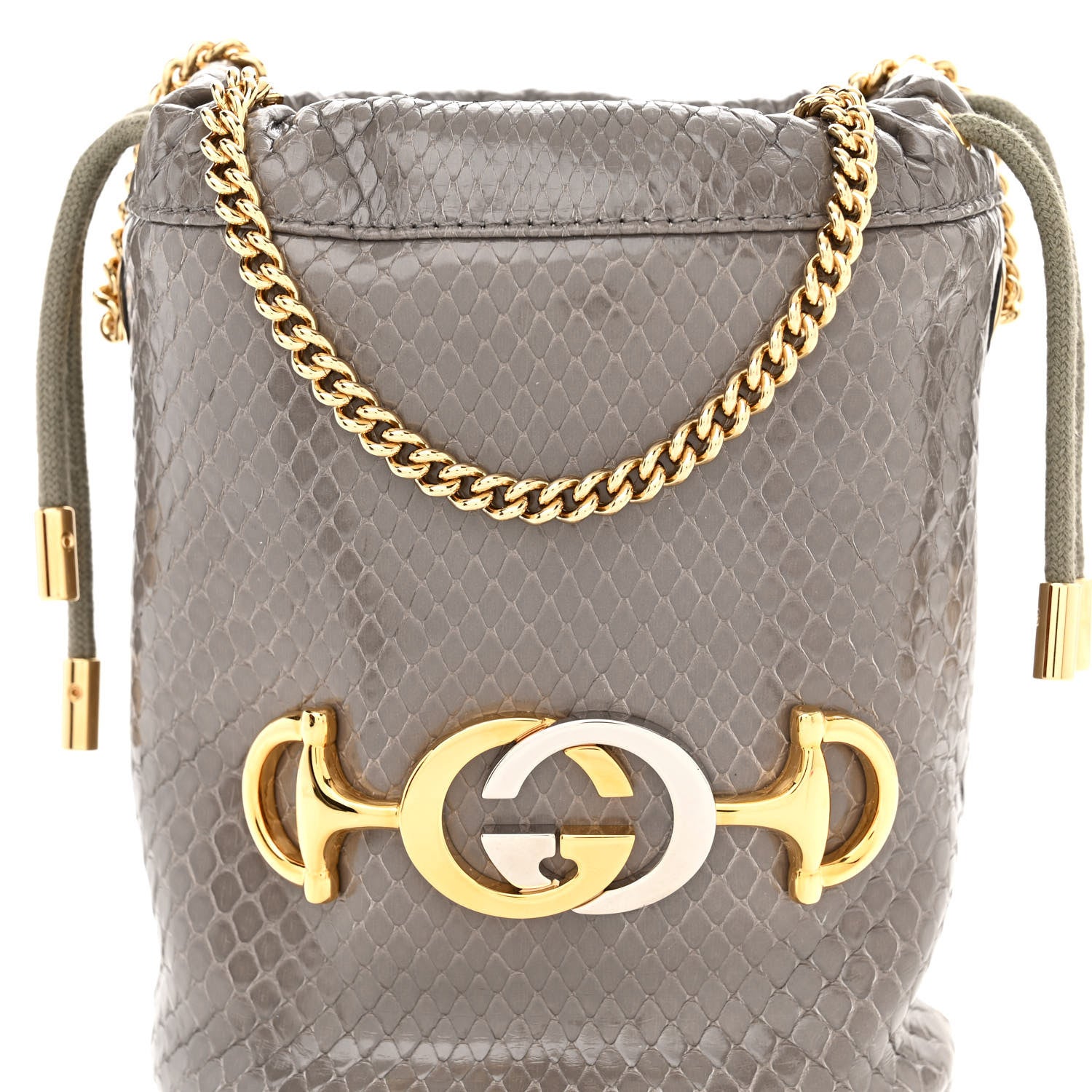 Gucci Snakeskin Mini Zumi Bucket Bag 7 of 9