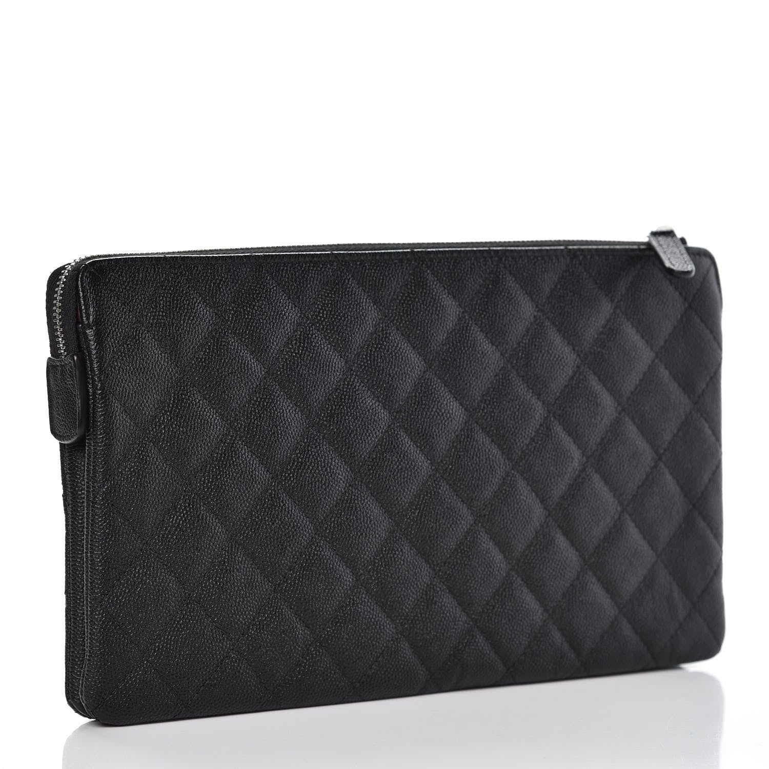 Chanel Caviar Quilted Large Zipped Clutch Black 3 of 9