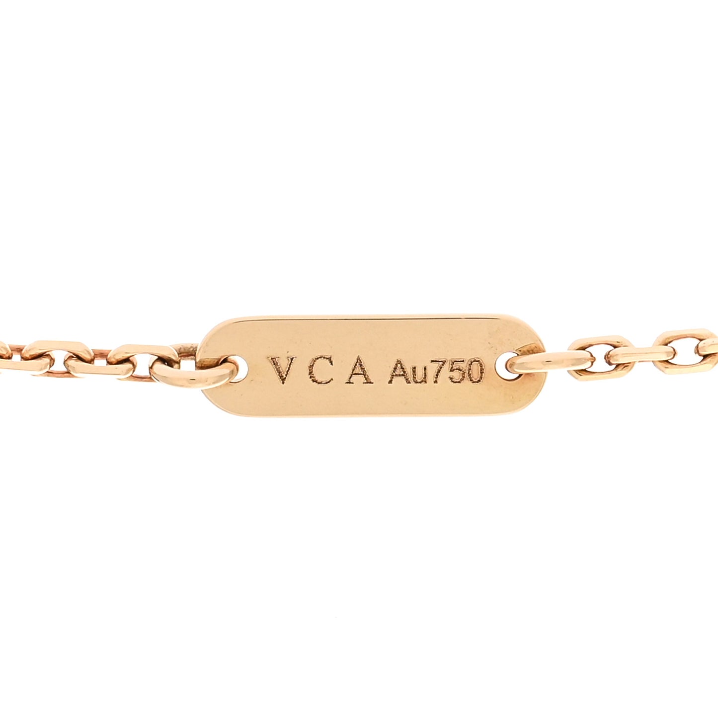 18K Yellow Gold Tiger Eye Vintage Alhambra Pendant Necklace
