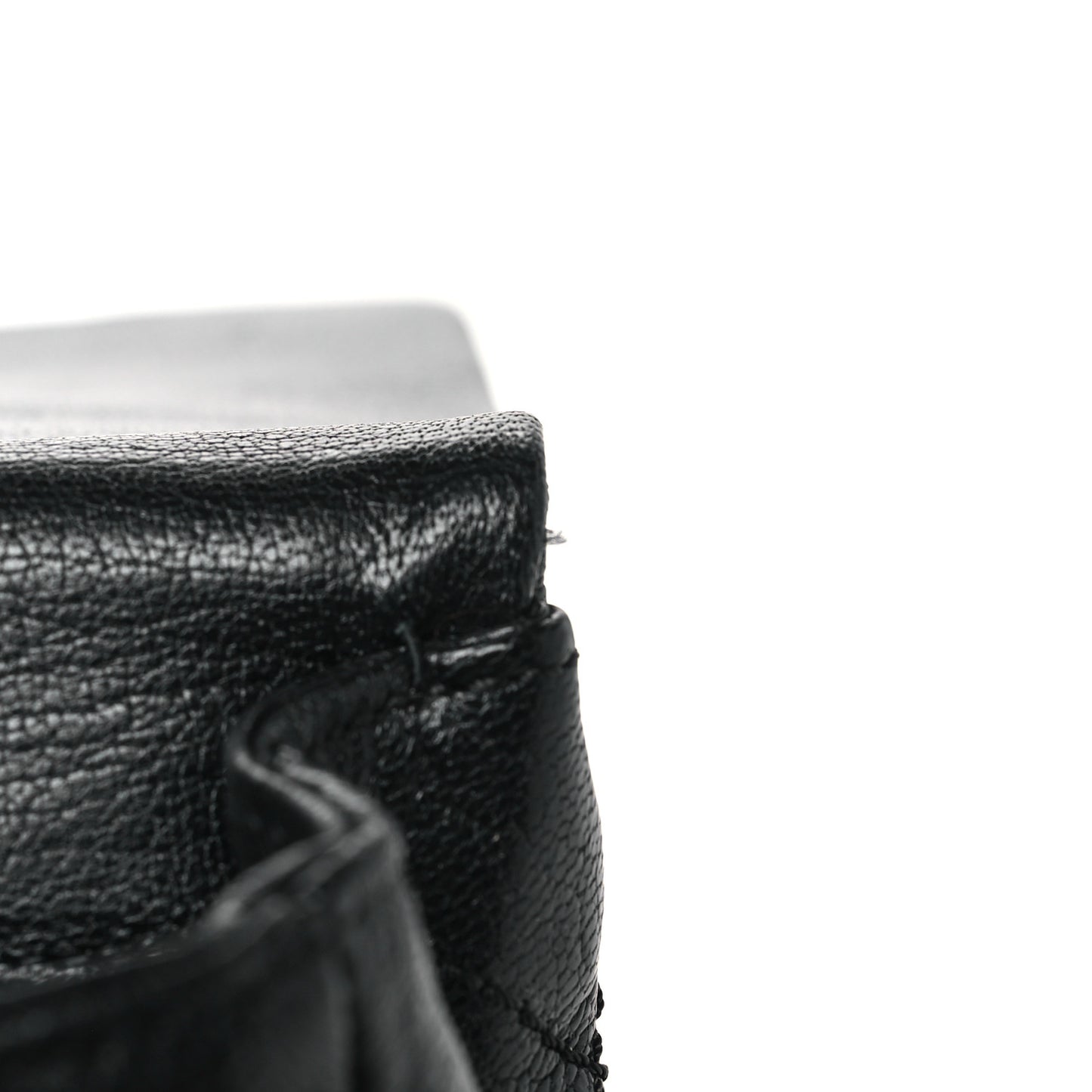 Shiny Goatskin Quilted Small Double Carry Waist Chain Flap Black