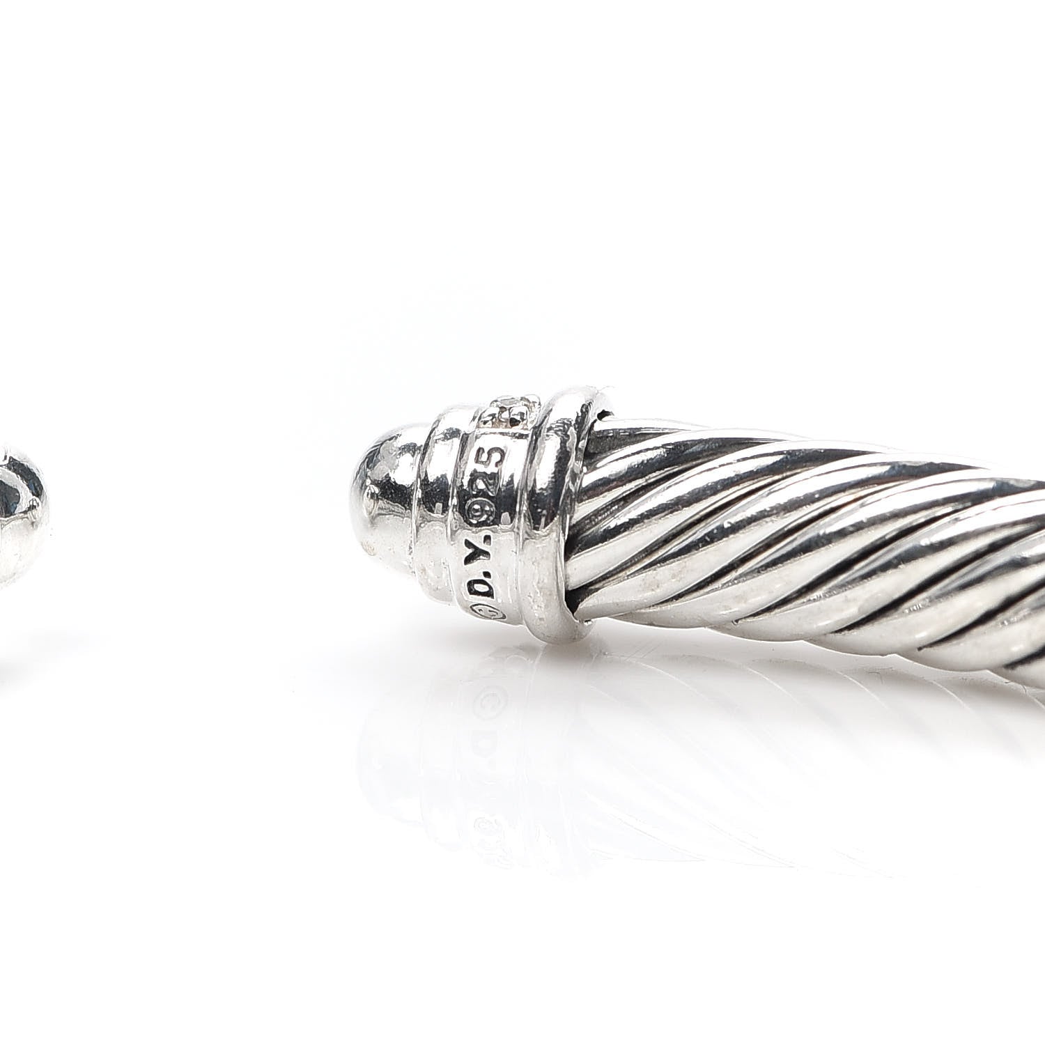 David Yurman Sterling Silver Diamond 5mm Cable Classics Dome Bracelet 4 of 4