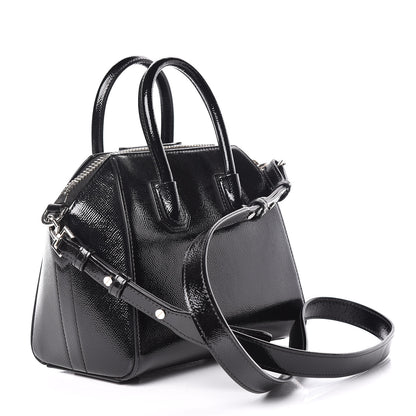 Givenchy Textured Patent Calfskin Mini Antigona Black 3 of 10