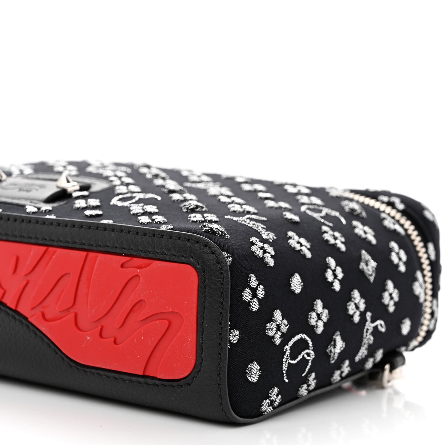Canvas Calfskin Degrade Loubinthesky Kypipouch Messenger Bag Black Silver