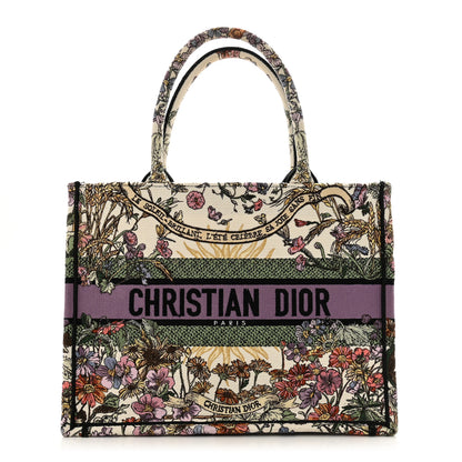 Christian Dior Canvas Embroidered Medium 4 Saisons Hiver Soleil Book Tote Lilac Multicolor 1 of 9