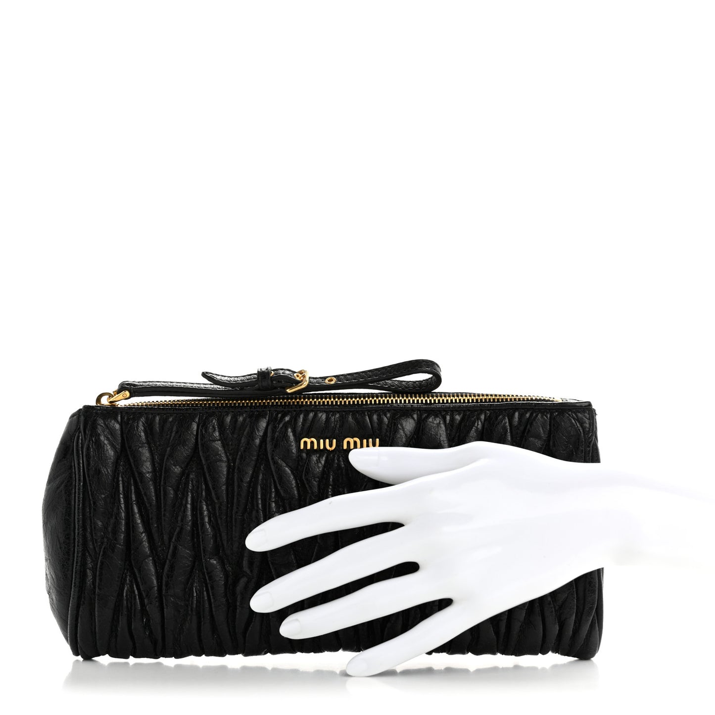 Nappa Matelasse Wristlet Black