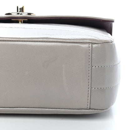 Chanel Shiny Lambskin Quilted Small Chevron Miroir Grey 10 of 13