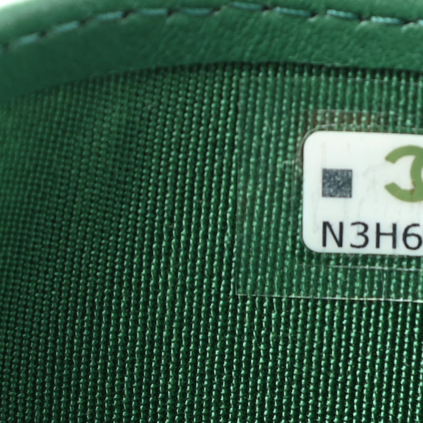 Lambskin Quilted Card Holder Green