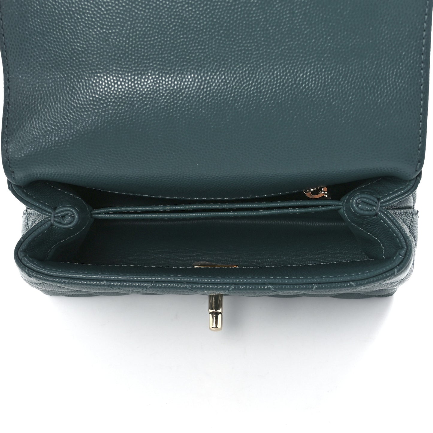 Caviar Quilted Extra Mini Coco Handle Flap Green