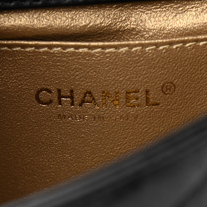 Chanel Crumpled Calfskin Chevron Chain Mini Square Flap Black 6 of 10
