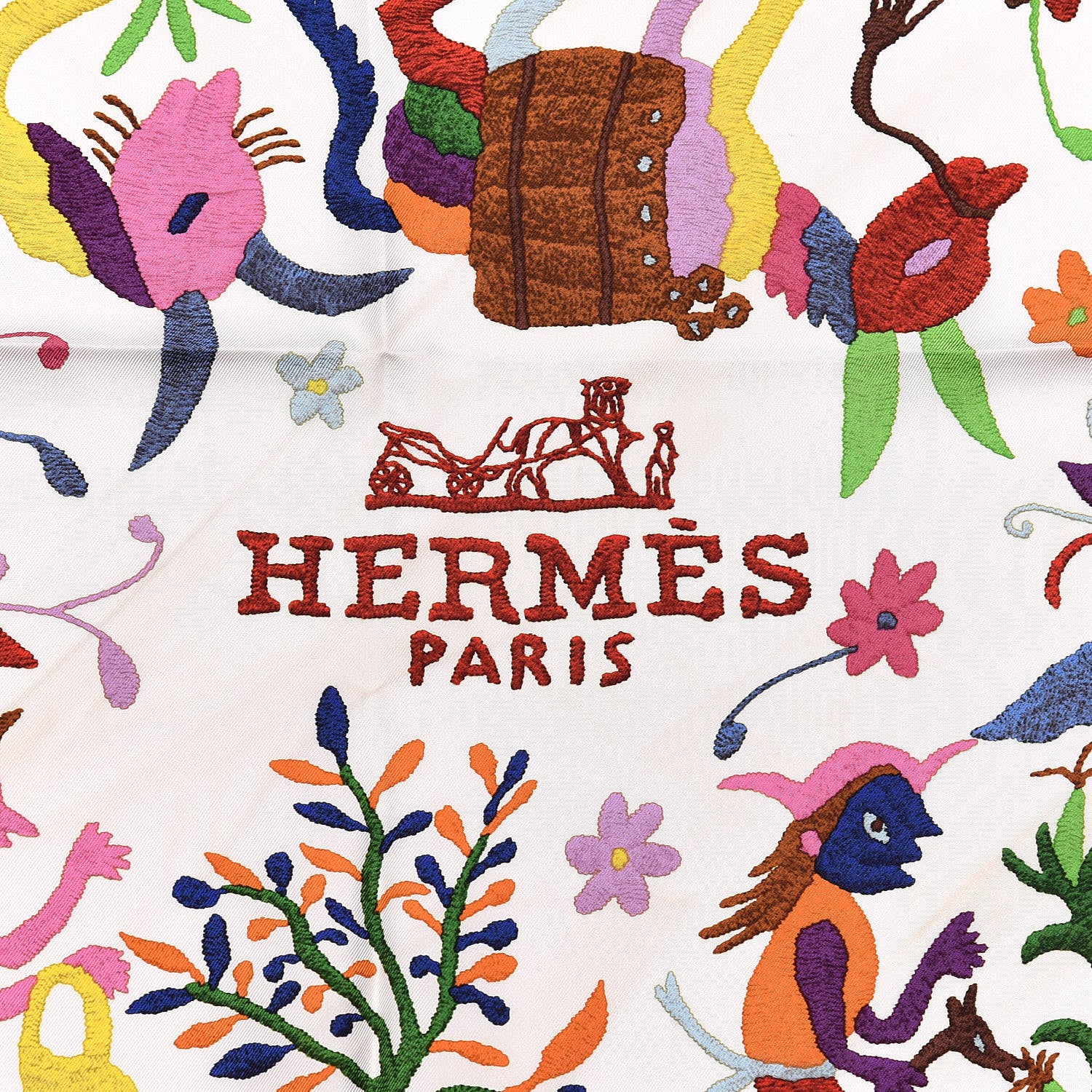 Hermes Silk Din Tini Ya Zue Scarf 90 3 of 6