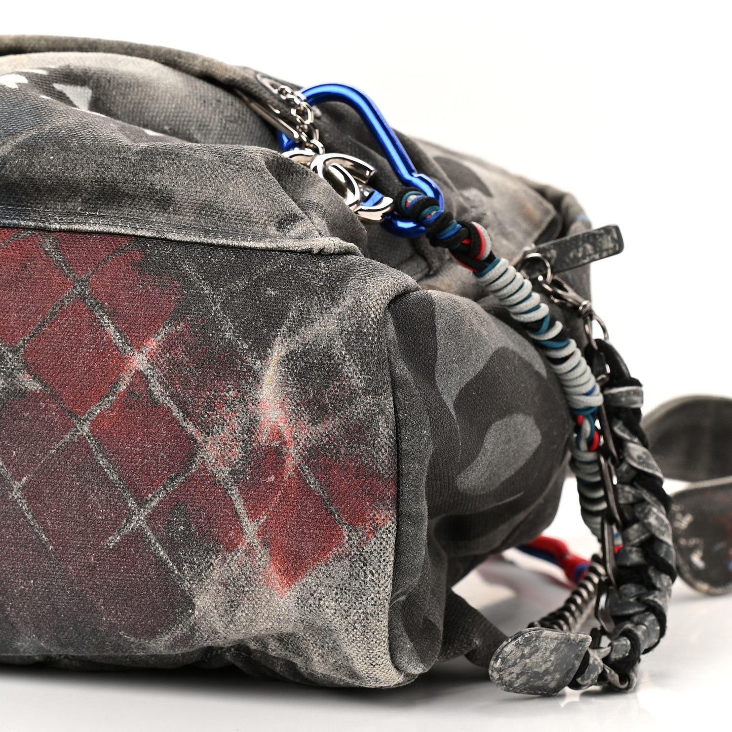 Graffiti Printed Canvas Medium Backpack Black