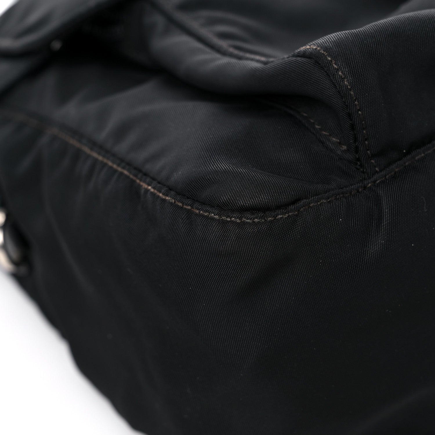 Prada Tessuto Nylon Saffiano Small Vela Messenger Black 8 of 16