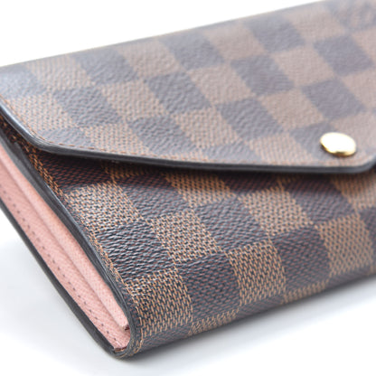 Louis Vuitton Damier Ebene Sarah Wallet NM Rose Ballerine 8 of 9